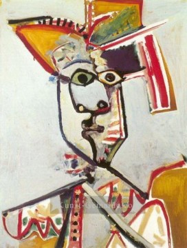  man - Büste des Mannes E la Flöte 1971 Kubismus Pablo Picasso